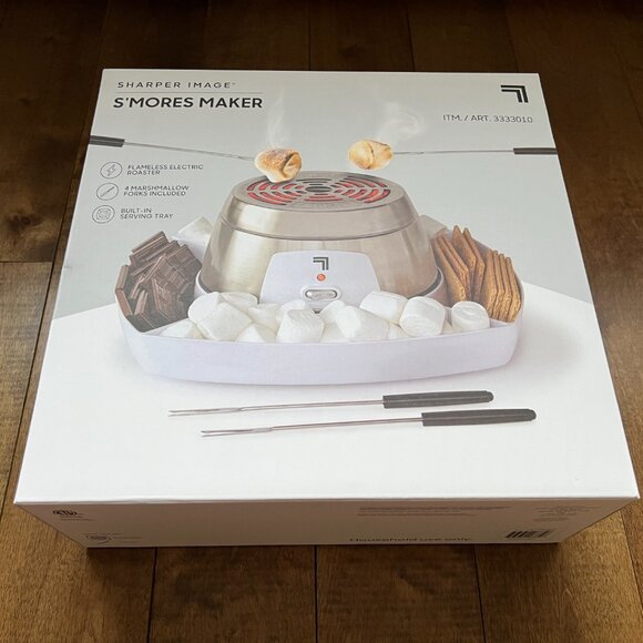 SHARPER IMAGE Electric Tabletop S'mores Maker for Indoors, 4 Skewers Set Gift - Picture 2 of 7